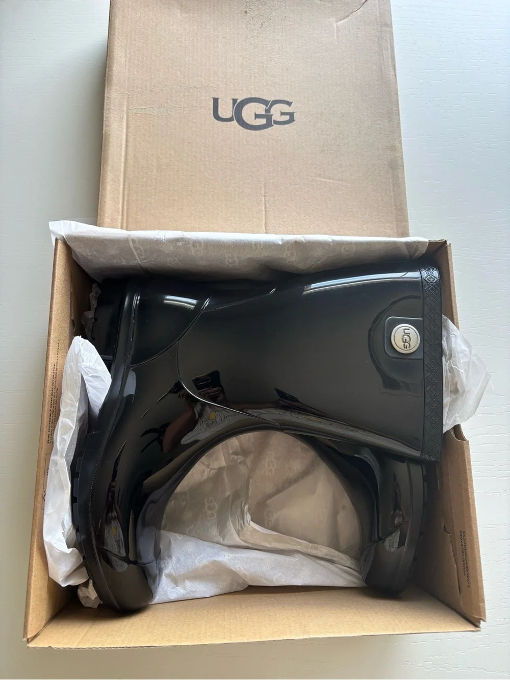 UGG Men’s Black Gloss Rain & Snow Boots